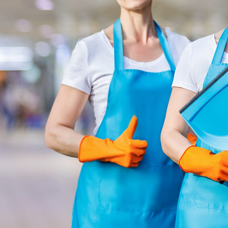 Cleaners show high quality work done . Cleaners show high quality work done on a blurred background.